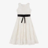 ELSY GIRLS IVORY COTTON GUIPURE LACE DRESS