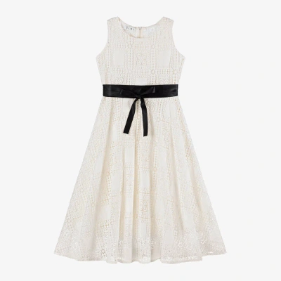 Elsy Kids' Girls Ivory Cotton Guipure Lace Dress