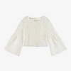ELSY GIRLS IVORY GUIPURE LACE 2-IN-1 BLOUSE