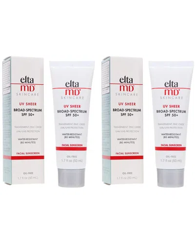 Eltamd 1.7oz Uv Sheer Broad-spectrum Spf 50+ 2 Pack In White