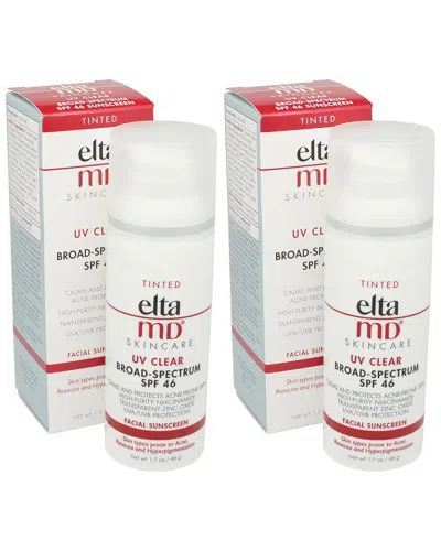 Eltamd 2 Pack Uv Clear Tinted Broad-spectrum Spf 46 1.7oz In Transparent