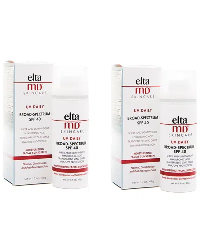 Eltamd 2 Pack Uv Daily Broad-spectrum Spf 40 1.7oz Airless Pump In Transparent