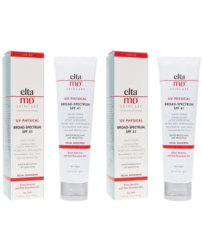 Eltamd 2 Pack Uv Physical Tinted Broad-spectrum Spf 41 3oz Tube In Transparent