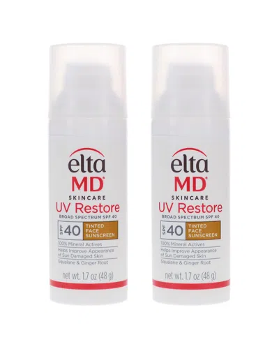 Eltamd Uv Restore Broad Spectrum Spf 40 Tinted Face Sunscreen 1.7oz 2 Pack In Transparent