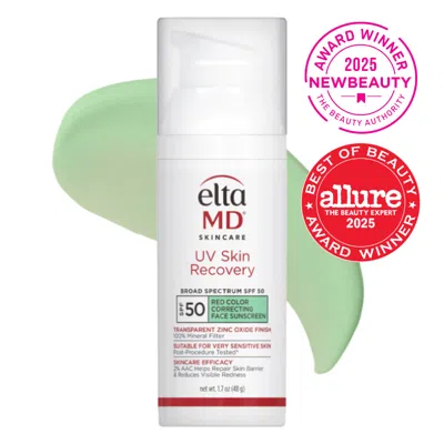Eltamd Uv Skin Recovery Red Color Correcting Green Tint Face Sunscreen Spf 50 1.7 oz Skin Care 82785 In White