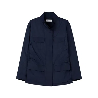 Elune Mode Women's Blue Structured Utility Jacket _ Navy