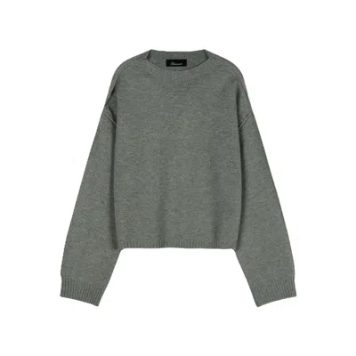 Elune Mode Women's Grey / Green Crewneck Knit _ Ash Sage In Multi