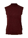 Elune Mode Women's Red Mock-neck Vest _ Deep Merlot