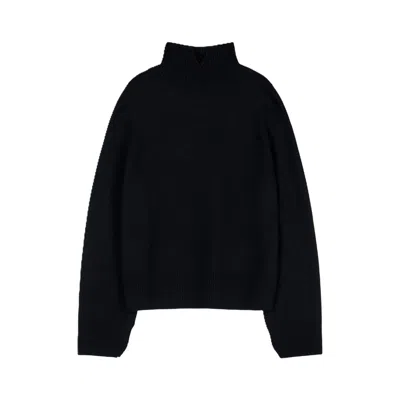 Elune Mode Women's Wool Cash High Neck Knit _ Black