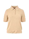 Elune Mode Women's Yellow Classic Knit Polo _ Soft Camel