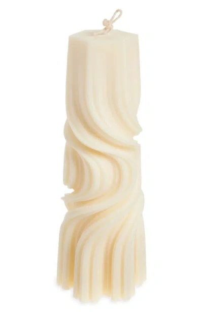 Éluwa Studio Swirl Pillar Candle In Ivory