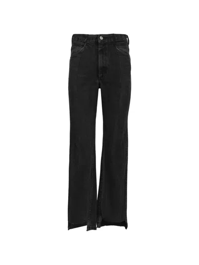 E.l.v Denim Audrey Asymmetric-hem Jeans In Black