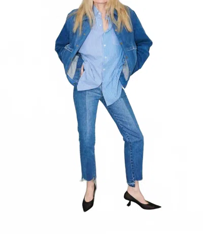E.l.v Denim Audrey Straight Leg Jean In Mid Blue