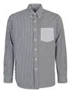 E.l.v Denim E.l.v. Denim Contrast Striped Cotton Shirt In Black