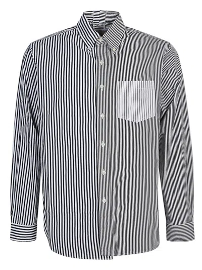 E.L.V DENIM E. L.V. DENIM WOMEN BLACK CONTRAST STRIPED COTTON SHIRT, ONESIZE LUXURY SHIRTS FOR WOMEN DARVEYS