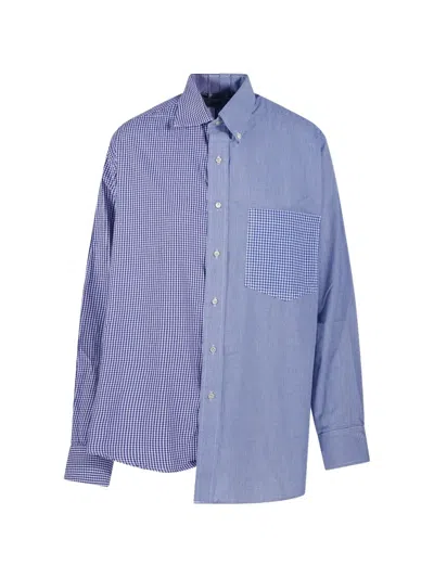 E.l.v Denim Check Pocket Shirt In Blue
