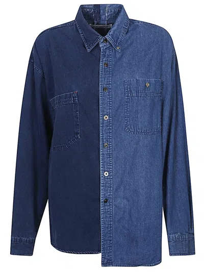 E.l.v Denim E.l.v. Denim Denim Cotton Shirt In Blue