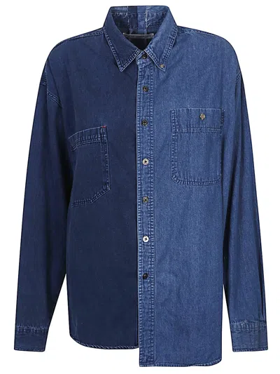 E.l.v Denim E.l.v. Denim Denim Cotton Shirt In Blue