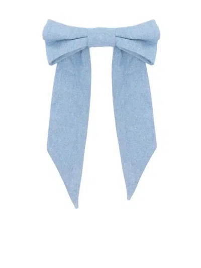 E.l.v Denim E. L.v Denim Denim Bow Brooch In Blue