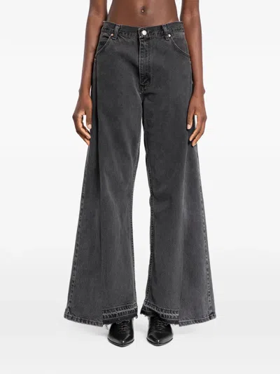 E.l.v Denim Freya Frayed Jeans In Gray