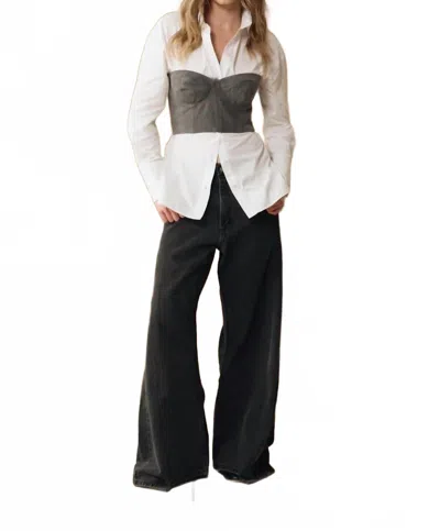 E.l.v Denim Freya Wide Leg Jean In Charcoal Grey In Multi