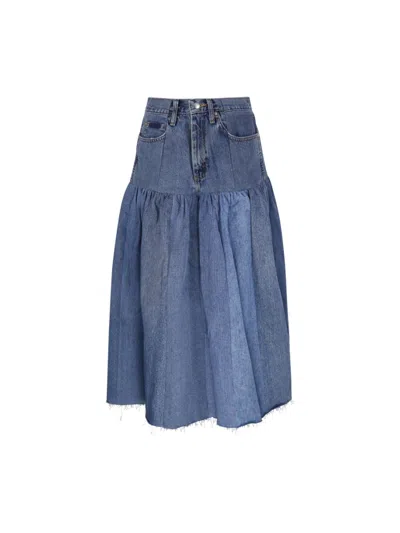 E.l.v Denim E.l.v. Denim Harvard Skirt In Blue