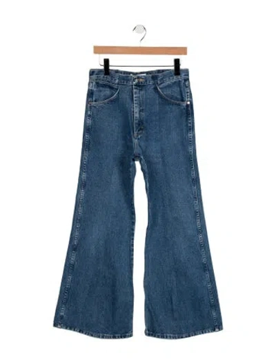 Pre-owned E.l.v Denim High-rise Flared Jeans W/ Tags In Blue