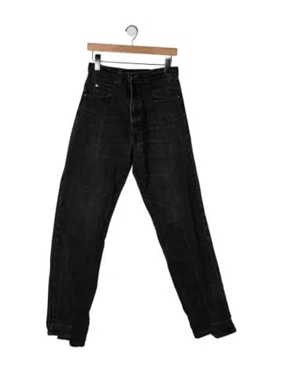 Pre-owned E.l.v Denim High-rise Straight Leg Jeans In Black