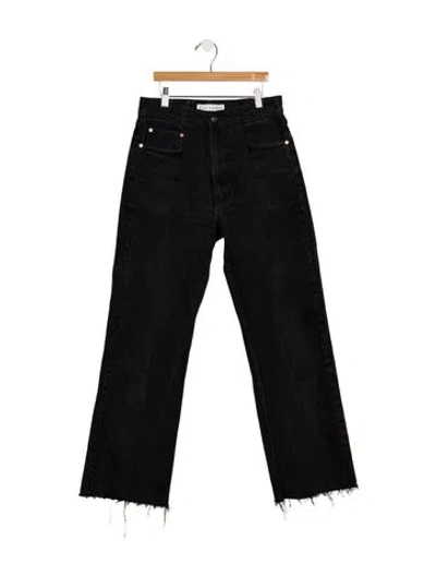 Pre-owned E.l.v Denim High-rise Straight Leg Jeans In Black