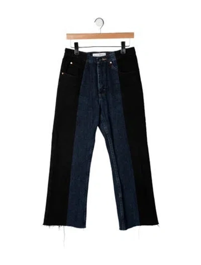 Pre-owned E.l.v Denim High-rise Straight Leg Jeans In Black