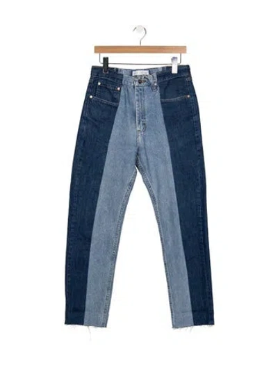 Pre-owned E.l.v Denim High-rise Straight Leg Jeans In Blue