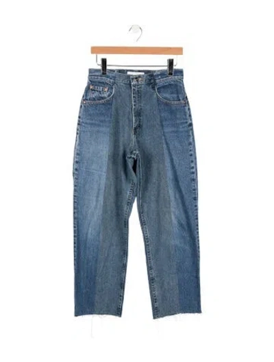 Pre-owned E.l.v Denim High-rise Straight Leg Jeans In Blue