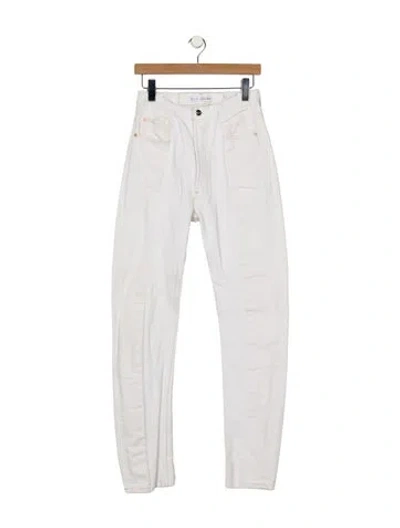 Pre-owned E.l.v Denim High-rise Straight Leg Jeans In White