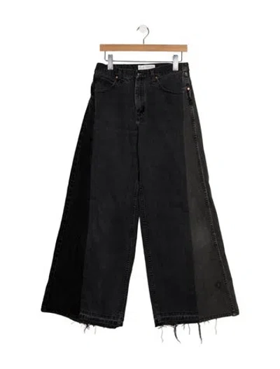 Pre-owned E.l.v Denim High-rise Wide Leg Jeans In Black