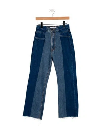 Pre-owned E.l.v Denim High-rise Wide Leg Jeans In Blue