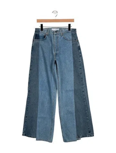 Pre-owned E.l.v Denim High-rise Wide Leg Jeans In Blue