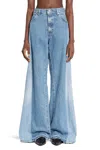 E.l.v Denim Panelled Wide-leg Jeans In Blue