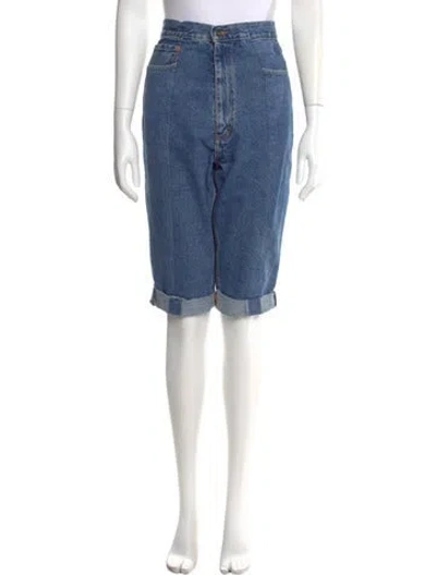 Pre-owned E.l.v Denim Knee-length Shorts In Blue