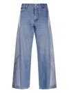 E.l.v Denim Maya Panelled Frayed Jeans In Blue