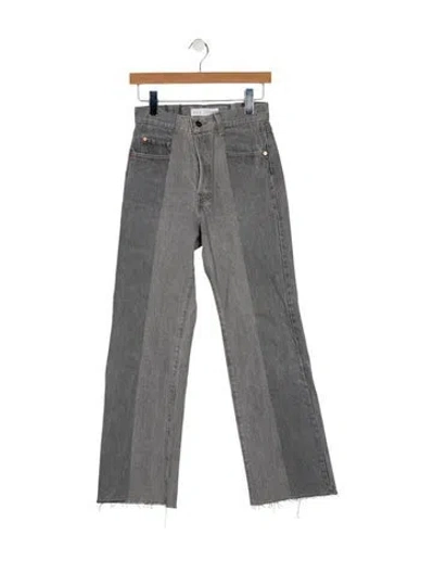 Pre-owned E.l.v Denim Mid-rise Straight Leg Jeans In Gray