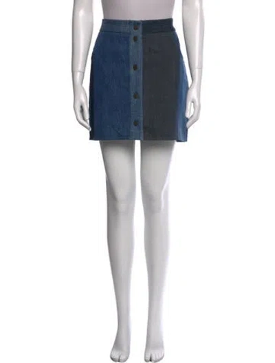 Pre-owned E.l.v Denim Mini Skirt In Blue