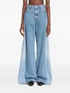 E.l.v Denim Panelled Wide-leg Jeans In Blue