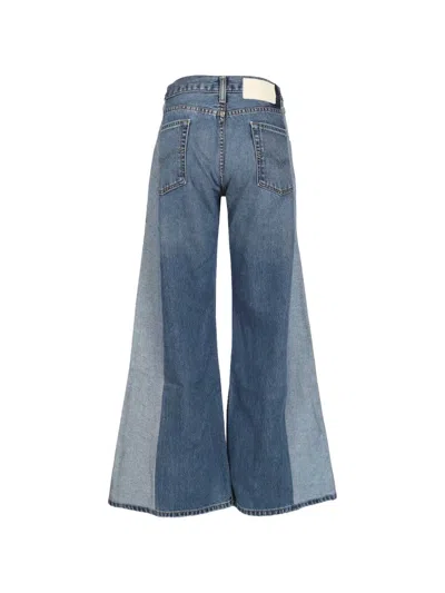 E.l.v Denim Panelled Wide-leg Jeans In Blue