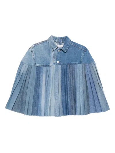 E.L.V DENIM PLEATED DENIM CAPE