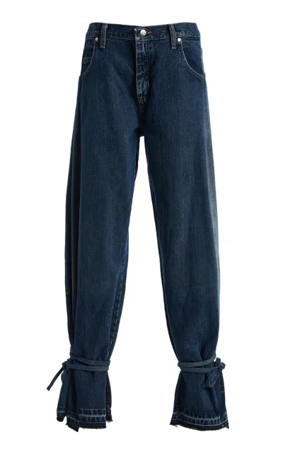 E.l.v Denim E.l.v. Denim Ridley Low-rise Wide-leg Jeans In Blue