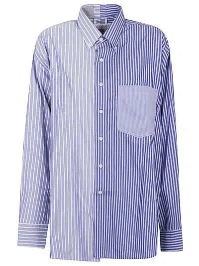 E.l.v Denim E.l.v. Denim Striped Denim Shirt In Blue