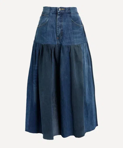 E.l.v Denim E.l.v. Denim Women's Harvard Denim Midi Skirt
