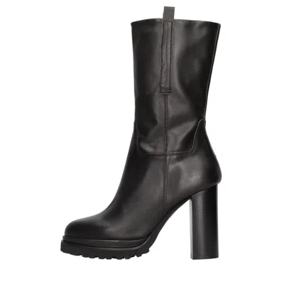 Elvio Zanon Boots Black In Nero Neri E Grigi