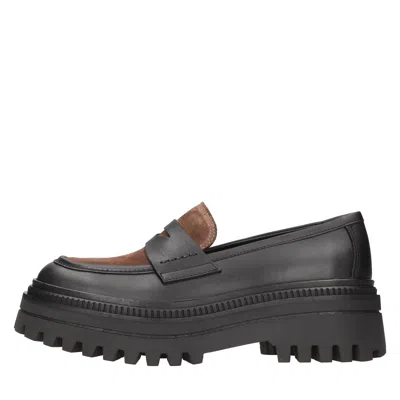 Elvio Zanon Flat Shoes Black In Nero Scuri