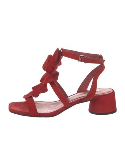 Pre-owned Elvio Zanon Suede Sandals In Red